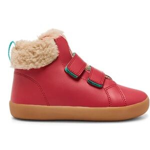 Ten Little Furry High Tops in Lava Red, size 4.5